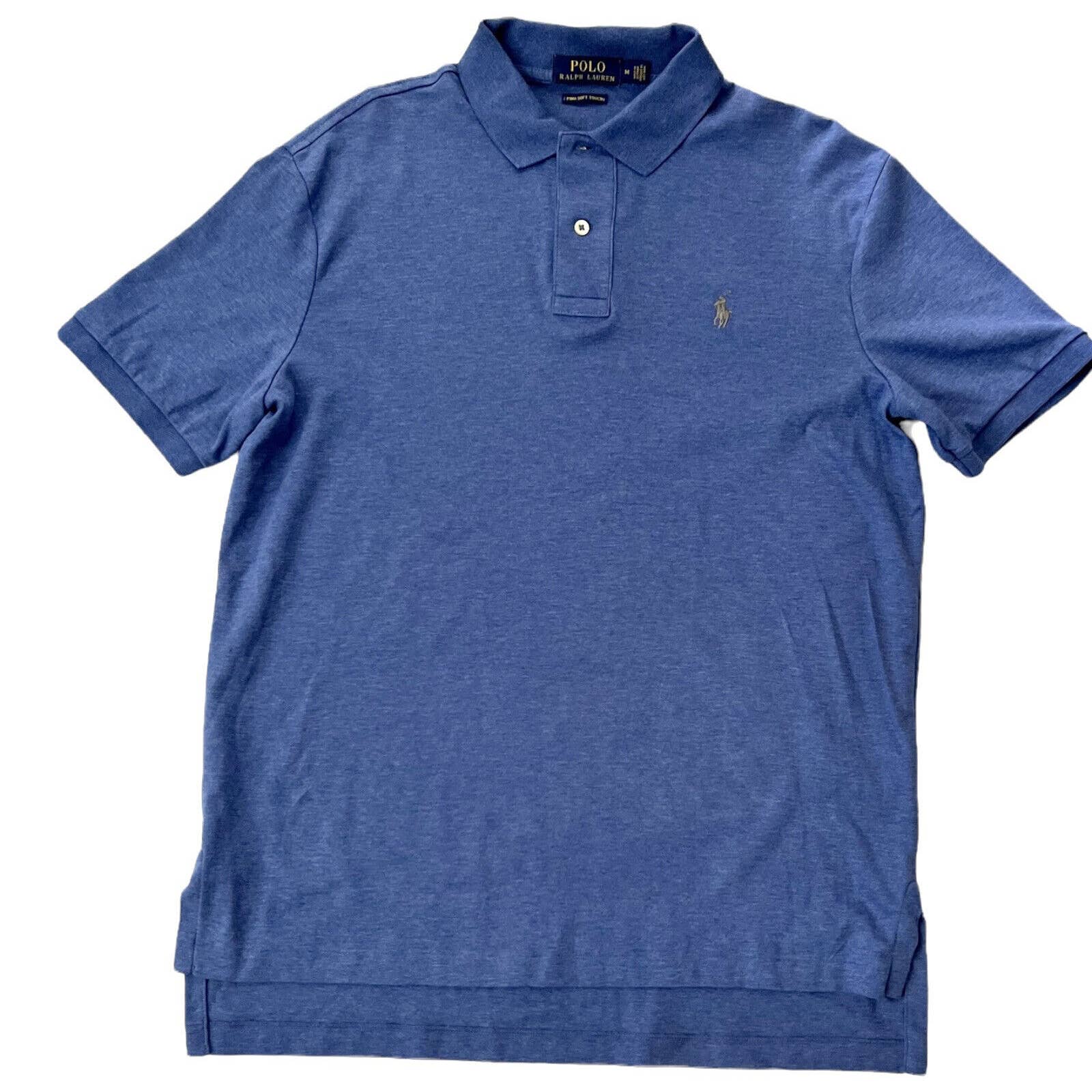 Polo Shirts For Men Ralph Lauren Pima Soft Touch Blue Short Sleeve Size Men